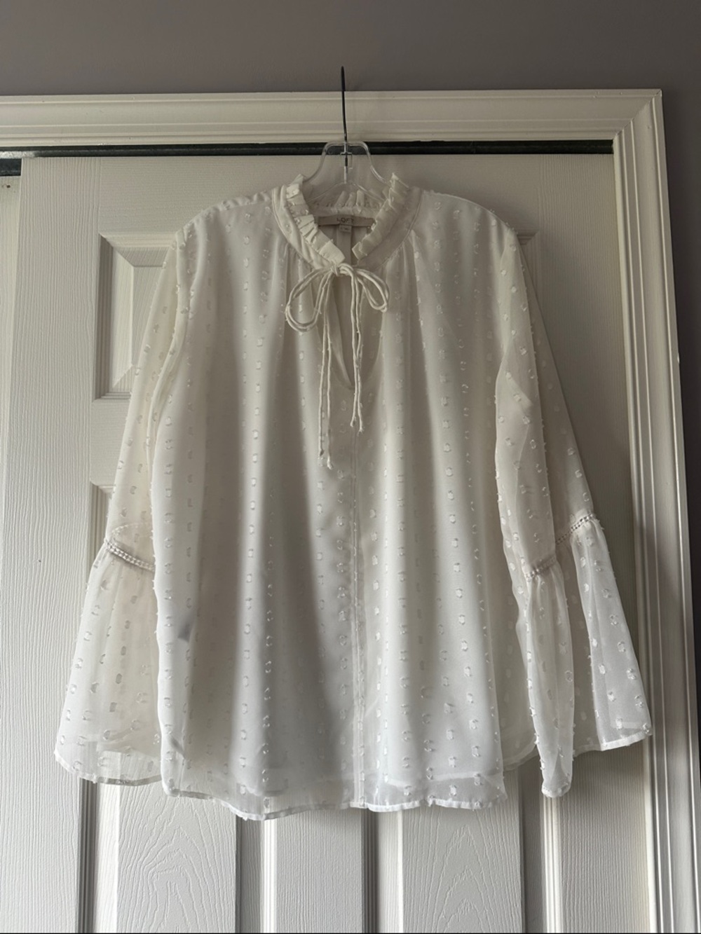 LOFT Lined Blouse with Bell Sleeves